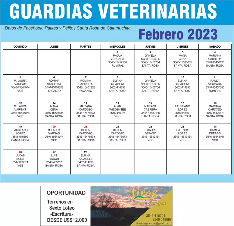 GUARDIAS febrero 23