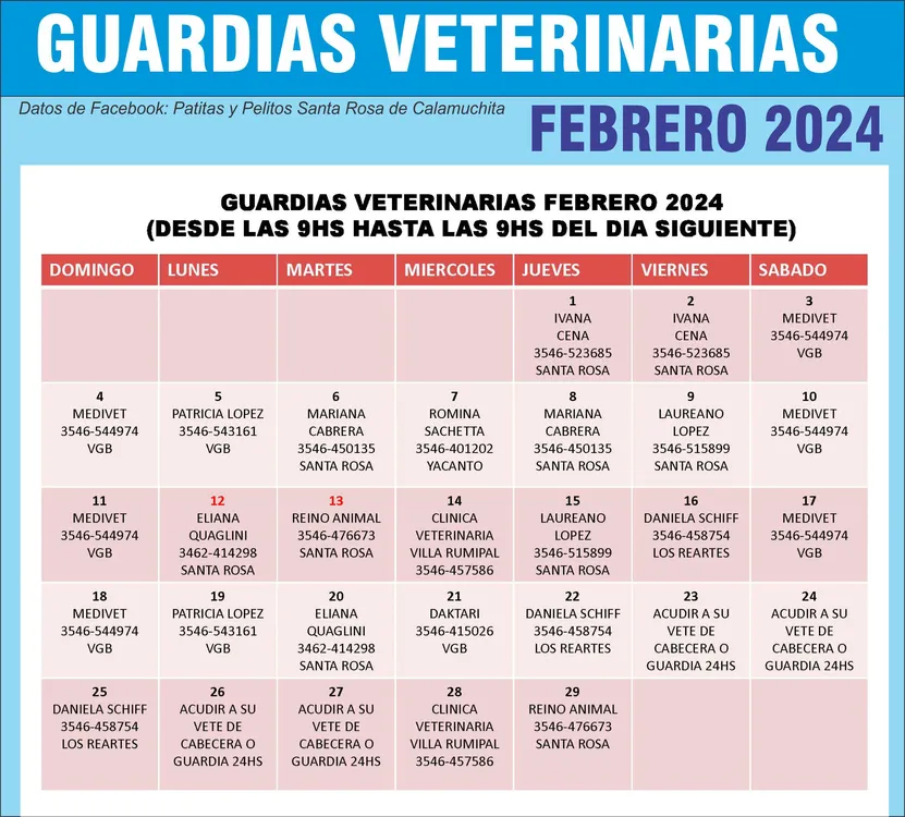 GUARDIAS FEBRERO 24