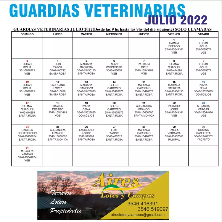 GUARDIAS JULIO