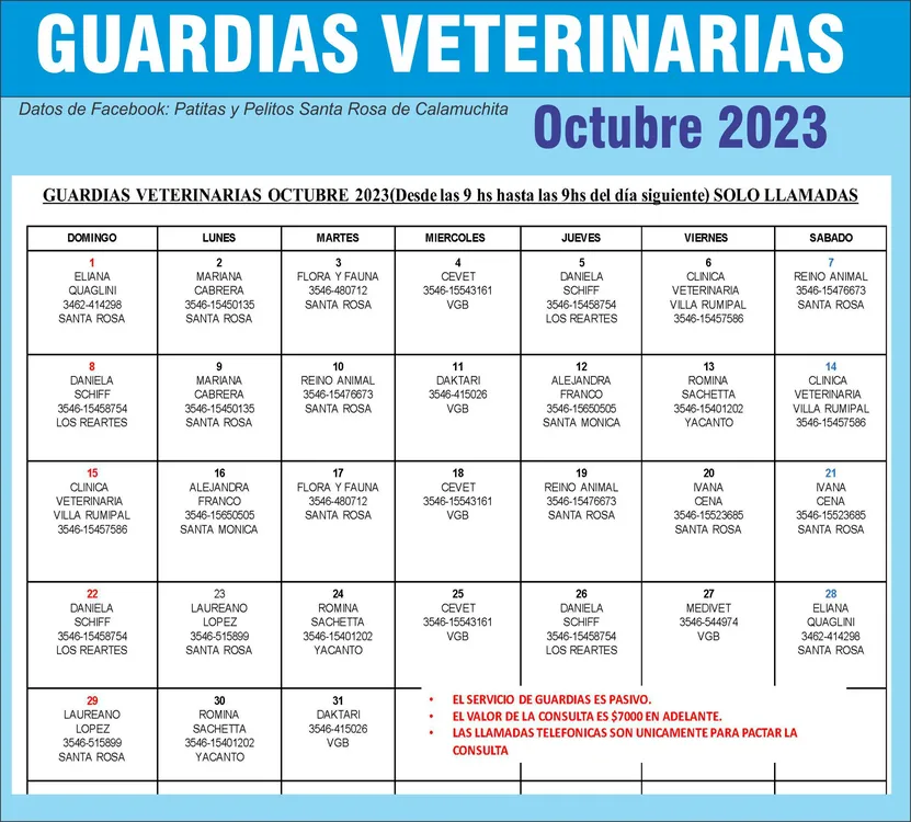 GUARDIAS OCTUBRE-23