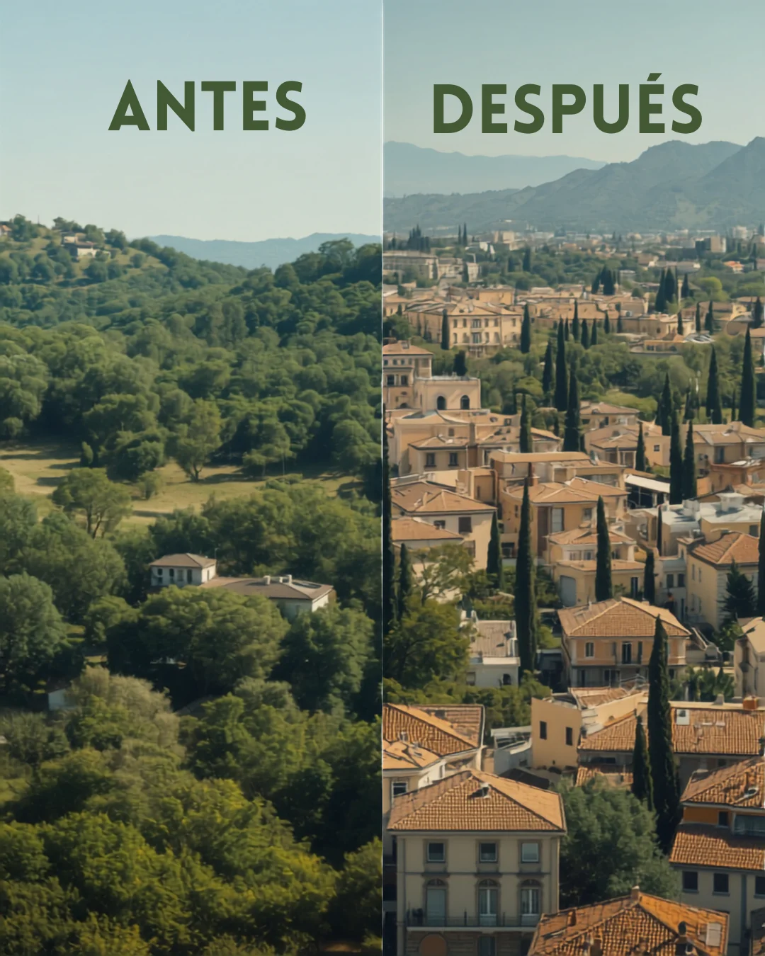 Urban Evolution Past and Present Contrast