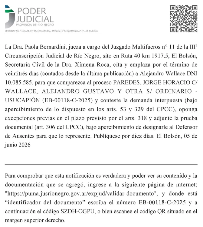 EDICTO JUDICIAL CON FIRMA DIGITAL Y QR VALIDANTE