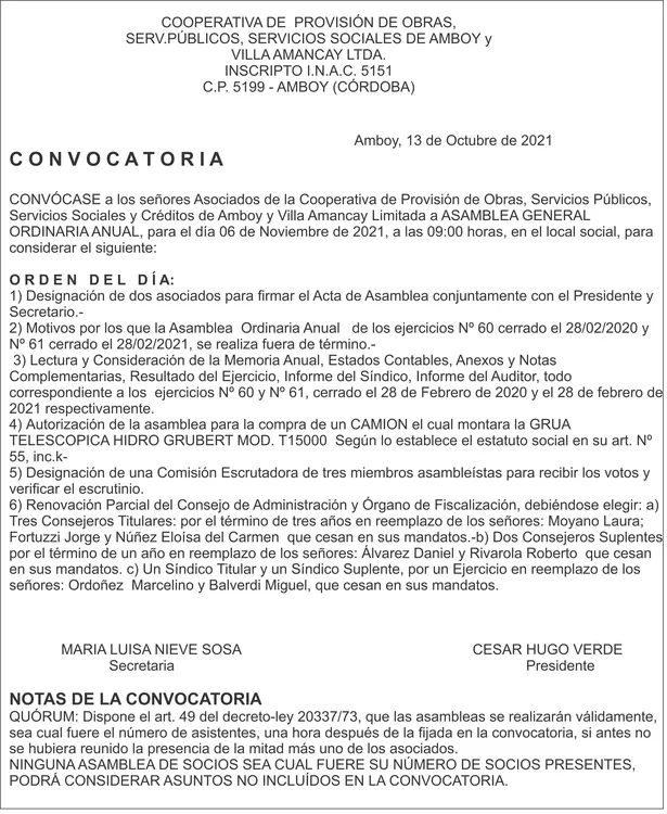 convocatoria